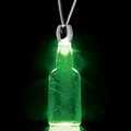 Light Up Necklace - Acrylic Flat-Faced Bottle Pendant - Green